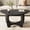 Black, variant on Coffee Table for Living Room - Mid Century Modern Coffee Tables with Triangle Top, Unique Small Round Coffee Table, Wood Oval Tea Table with Solid Legs for Bedroom, 35.8"x 22.5" x 16.2" Black