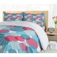 thumbnail image 5 of Ambesonne Abstract Duvet Cover Set, Intertwined Circles Square, 2-Calking, Seafoam Petrol Blue and White, 5 of 7