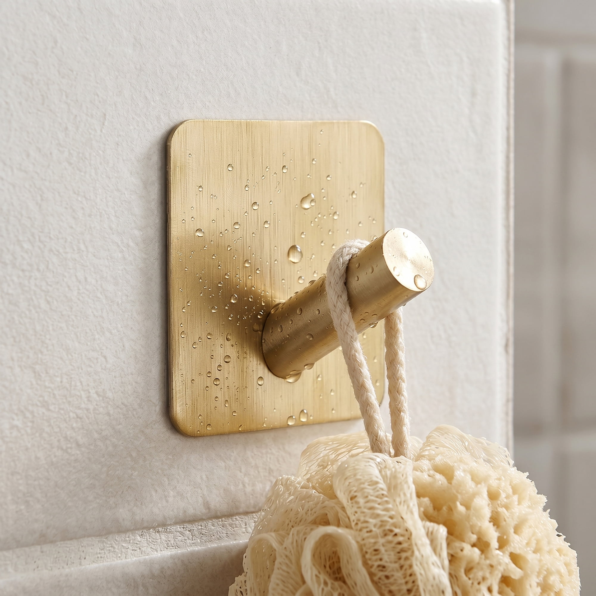 Unique Bargains 8Pcs Metal Utility Hooks Multi-Purpose Adhesive Wall Hooks Gold