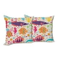 thumbnail image 6 of Ambesonne Cartoon Throw Pillow Cover 2 Pack, Underwater Fish, 24", Multicolor, 6 of 6