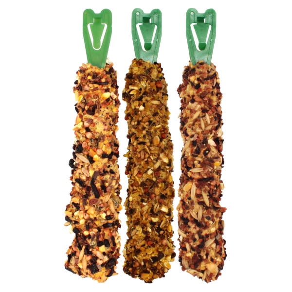 Vitakraft Menu Parrot Treat Stick Variety 3pk  Orange, Apple, Cherry