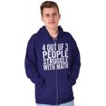 thumbnail image 5 of 4 out of 3 Struggle Math Nerd Humor Zip Up Hoodie Men's Women's Brisco Brands 4X, 5 of 6