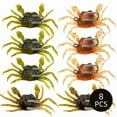 thumbnail image 2 of 8pcs ProFisher Silicone Soft Crab Fishing Lures, 3D Realistic Artificial Bait with Sharp Double Hooks, Saltwater Fishing Gear for Fresh & Saltwater Enthusiasts, 2 of 8