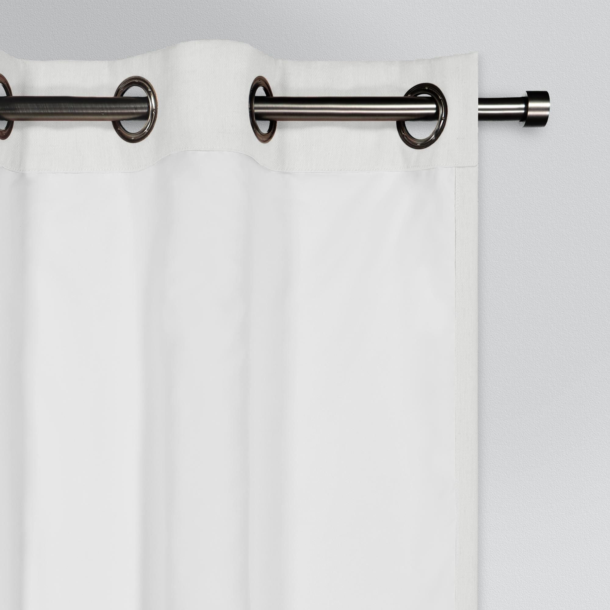 Eclipse Hadley 100% Blackout Curtain Panel, Linen Blend Grommet Window Curtain, 1 Panel, 50 In Wide x 72 In Long, White