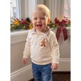 thumbnail image 3 of Svuitmsl Kids Christmas Sweatshirt Gingerbread Man Embroidery Long Sleeve Lapel Tops, 3 of 7