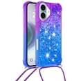 thumbnail image 2 of Funda para iPhone 16 Brillantina Líquida Divertida Reluciente y con Cristales en Movimiento Cuerpo Cruzado con Cordón Ajustable, 2 of 5