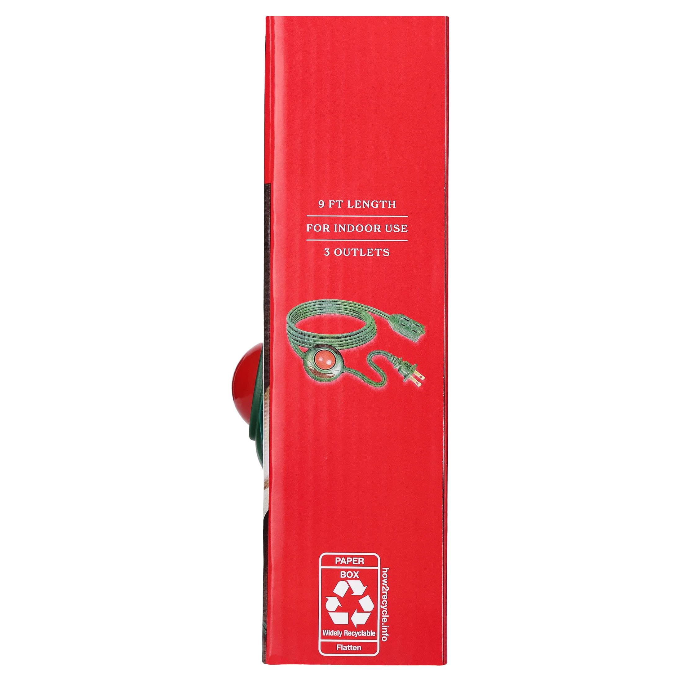 Indoor 3-Outlet Lighted Foot Switch, Green, 9', by Holiday Time