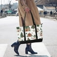 thumbnail image 4 of FORMRS Canvas Laptop Tote Bag for Women with 15.6" Computer Compartments Shoulder Handbag, Brown Christmas House, 4 of 7