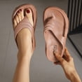 thumbnail image 4 of HBGVBA Womens Beach Slippers Toe Loop Thick Sole Wedge Heel Summer Outdoor Comfortable Versatile Casual Shoes 36, 4 of 4