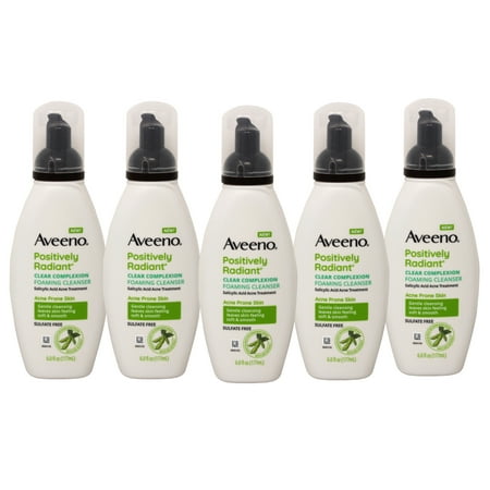 5 Pack - AVEENO Active Naturals Clear Complexion Foaming Cleanser 6 oz Each
