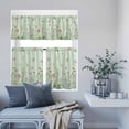thumbnail image 6 of 3 Piece Kitchen Curtains and Valances Set Flower Green Cafe Curtains 36 Inch Length Blue Pink Daisy Wildflower Floral Botanical Valance & Tier Curtain for Living Room Bedroom Window 54"x18"+27"x36"*2, 6 of 6