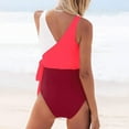 thumbnail image 4 of Sngxgn Women Swimsuits Ruffle Tummy Control Bathing Suit(Red,S), 4 of 4