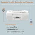 thumbnail image 3 of Casete de radio AM/FM Bluetooth WISCENT WTB-795 de Boombox, USB, 3 of 9