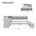 thumbnail image 2 of Harper & Bright Designs L-Shaped Corner Daybed Full Size with Storage Cabinets, Wooden Full Captain Bed with Shoe Cabinet and USB Ports, Gray, 2 of 11