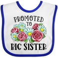 thumbnail image 3 of Inktastic Promoted to Big Sister with Flowers Girls Baby Bib, 3 of 4