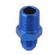 thumbnail image 1 of Adaptador de montaje de aceite combustible recto AN6 de aluminio macho a 3/8 "NPT azul, 1 of 8