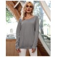 thumbnail image 1 of Pull-over à Manches Longues pour Femmes en Tricot Bouffant Solide, 1 of 6