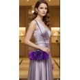 thumbnail image 5 of Evening Bag - Glamorous Feather & Flower Evening Clutch -Purple - BG-90674PU, 5 of 5
