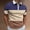 Khaki, variant on Swuxness Men's Short Sleeve Turndown Collar Shirt Print Zip Closure Casual Lightweight Top