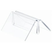 Plymor Clear Acrylic Pinch-Style Sign Clip Display with Label Front, 1.75" W x 1.75" D x 1" H (2 Pack)