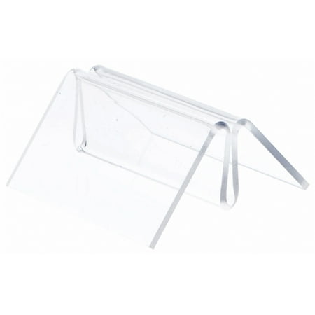Plymor Clear Acrylic Pinch-Style Sign Clip Display with Label Front, 1.75" W x 1.75" D x 1" H (3 Pack)