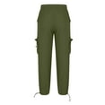 thumbnail image 4 of Admvng Workwear Cargo Pants for Men Cotton And Linen Drawstring Elastic Waist Multi-Pocket Casual Crgo Pants S-3XL, 4 of 5