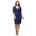thumbnail image 4 of Womens Faux Wrap Knee Length Dress, 4 of 10
