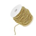 thumbnail image 2 of 25 m/rollo de guirnalda de cuentas de alambre de perla galvanizada para decoración de bodas DIY de 6 mm (dorado), 2 of 9