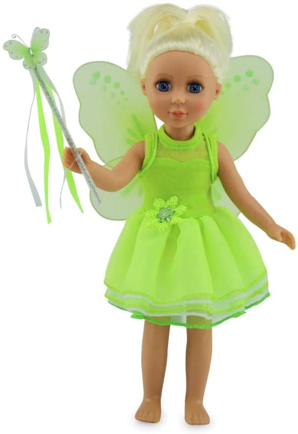 Fairy Doll Dress Angel Wing Magic Wand Outfit Clothes For America 18 inch Dolls 