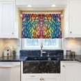 thumbnail image 5 of Yayeee Kitchen Curtains Tier Pair Light Filtering 27"x36" Rod Pocket Short Cafe Window Panel, Colorful Dragon Scales Pattern, 5 of 7