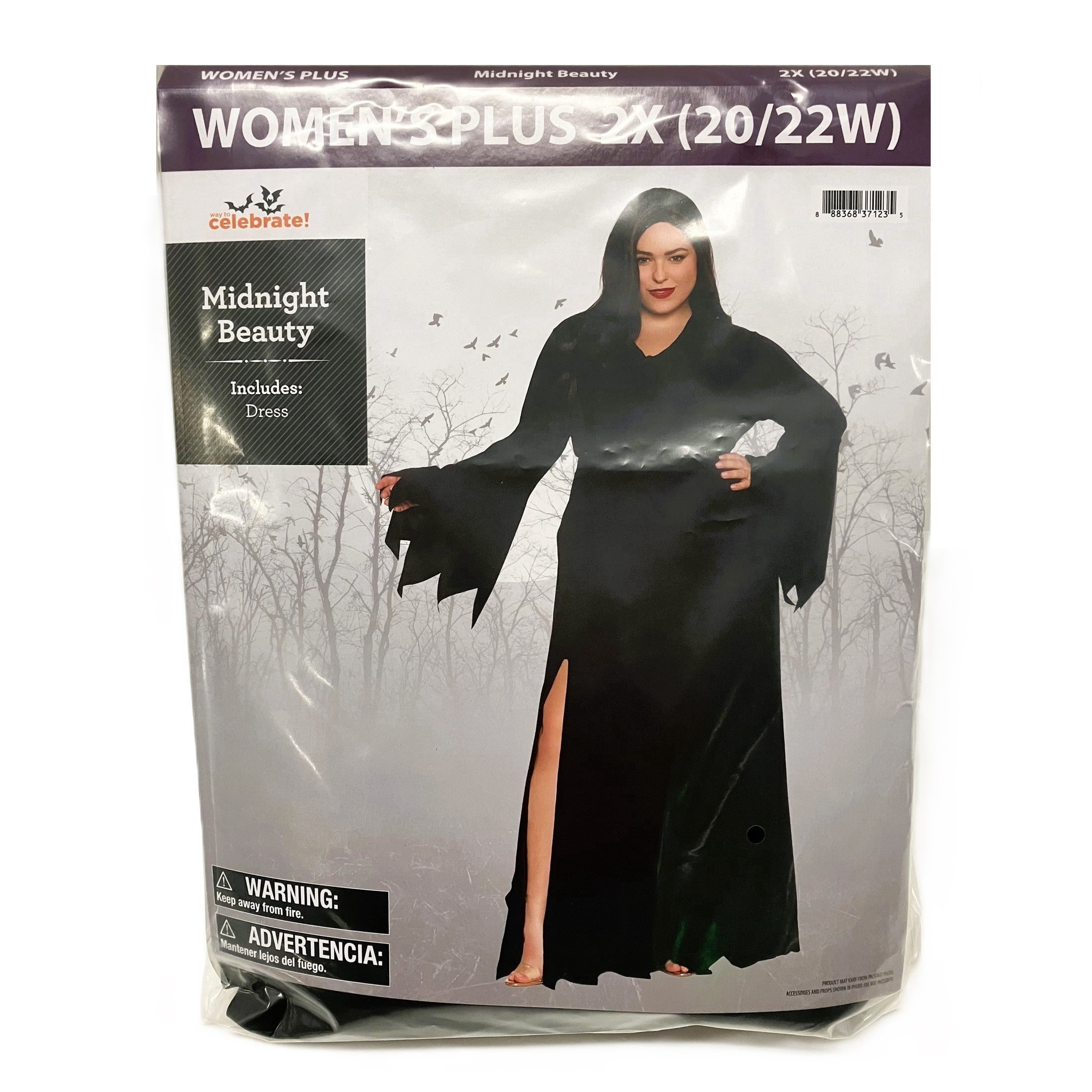 Midnight Beauty Costume Accessory for Adults, Black, 2X (20/22W), Halloween by Way To Celebrate