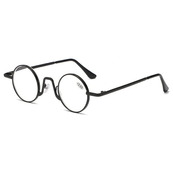 40mm Creative Small Round Black Reading Glasses 1.50 Presbyopic Glasses Steampunk Fashion Retro Metal Readers  1.50 Strength
