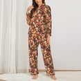 thumbnail image 2 of Haiem cute record music Skull Pattern Women’s Long-sleeve Sleepwear,Sleepwear Set,2-piece Loungewear Set,Soft PJs Comfy Nightwear with Pockets-Large, 2 of 7