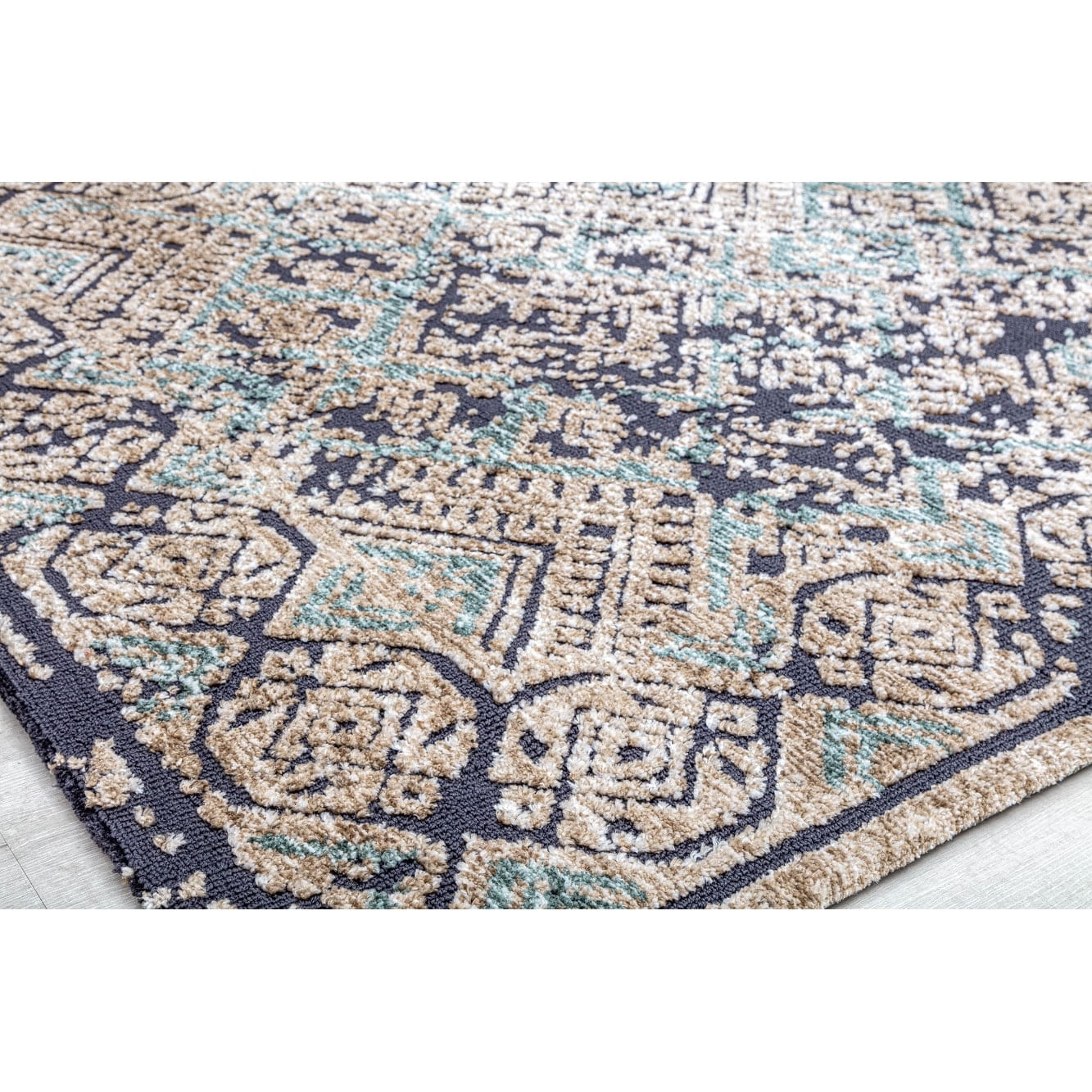 Rugs America GA15A Smoky Nights Abstract Vintage Navy Area Rug, 5’0”x7’0” Ideal for Living Room, Bedroom, Dining Room and More