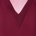 thumbnail image 4 of JYLPZYR Casual Tops for Women Plus Womens Solid Top Size V-Neck Blouse Chiffon Shirt Fashion Sleeve Plus Size Tops Short Sleeve(Wine Red,XXXL), 4 of 5
