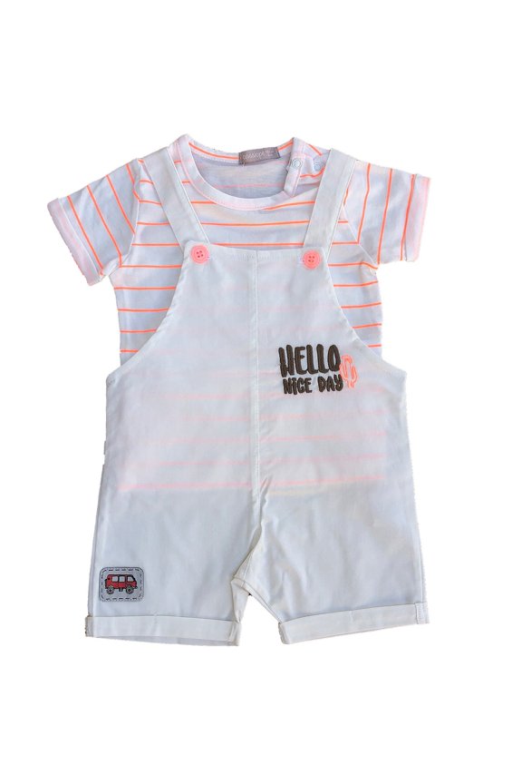Hello 2-Piece Tee & Romper Set
