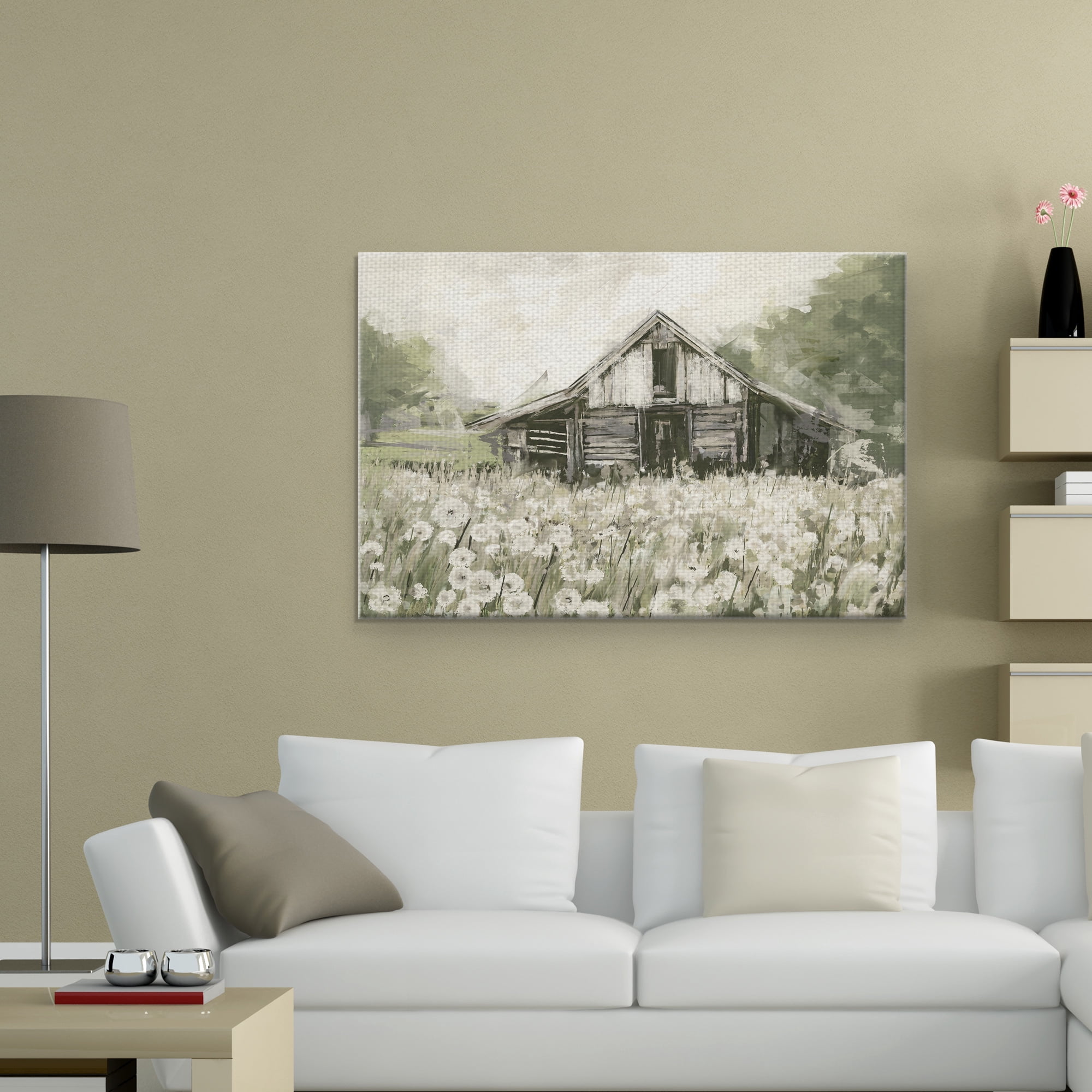 Masterpiece Art Gallery Dandelion Barn By Studio Arts Canvas Art Print 24" x 36"