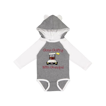 Inktastic Gone Golfing with Grandpa Boys Long Sleeve Baby Bodysuit