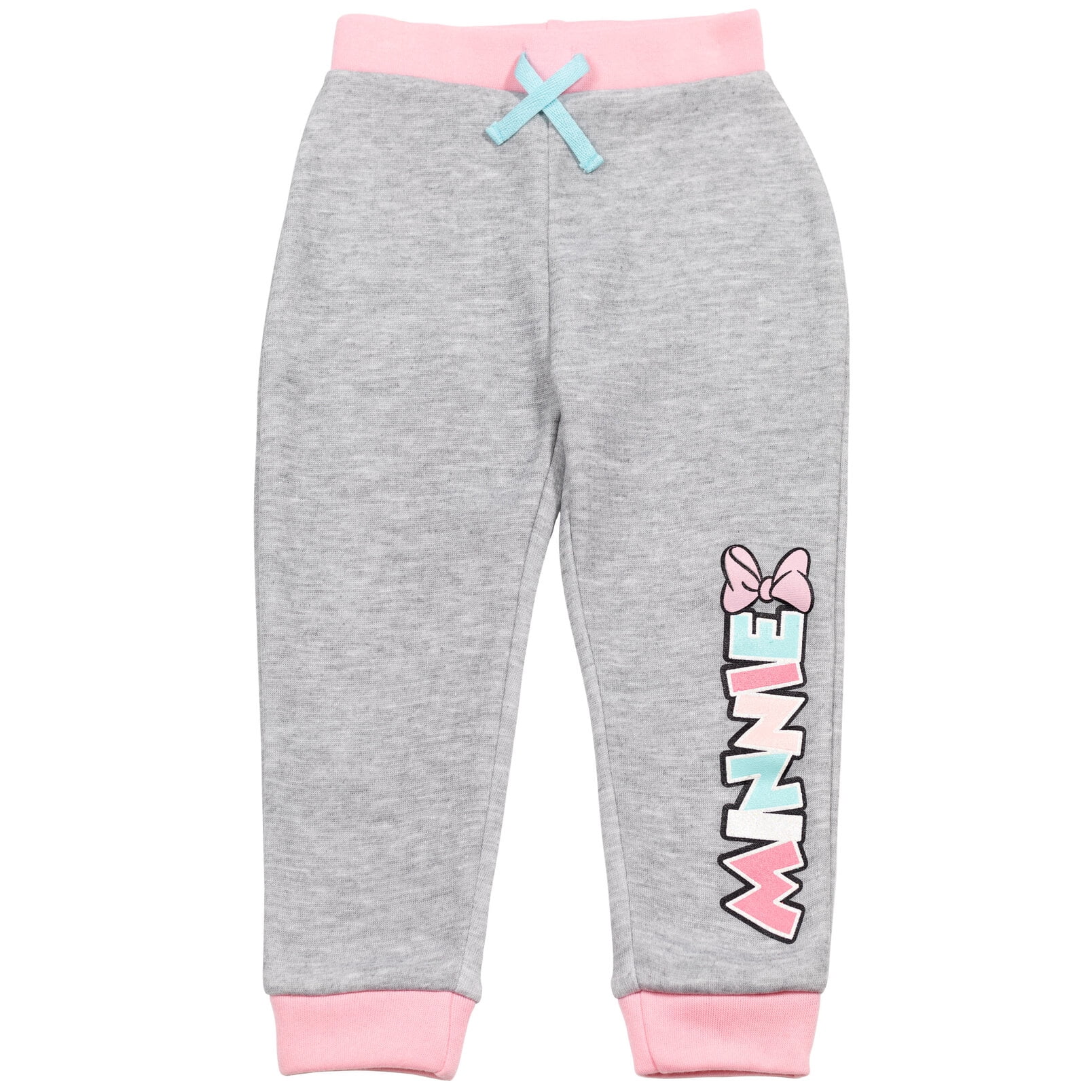 Disney Minnie Mouse Baby Girls' 2-Piece Fleece Sweatshirt and Pants Set Heather Grey Minnie