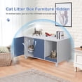 thumbnail image 3 of WSWJY Wooden Hidden Cat Litter Box Enclosure Furniture, Decorative Hidden Cat Washroom House, Multi-Style Concealed Cat Litter Cabinet for Indoor Cats 35.8'' White & Blue, 3 of 13