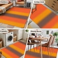 thumbnail image 6 of Color Striped Gradient Washable Area Rugs 2.7'x5', Modern Orange Yellow Brown Minimalist Low Pile Throw Living Room Rug Non-Slip Sturdy Edge Binding Carpet for Indoor Entryway Bedside Kitchen, 6 of 9