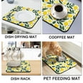 thumbnail image 4 of Lemon Pattern Dish Drying Mat, Cute Yellow Summer Fruit Design Absorbent Kitchen Mat, 4 of 7