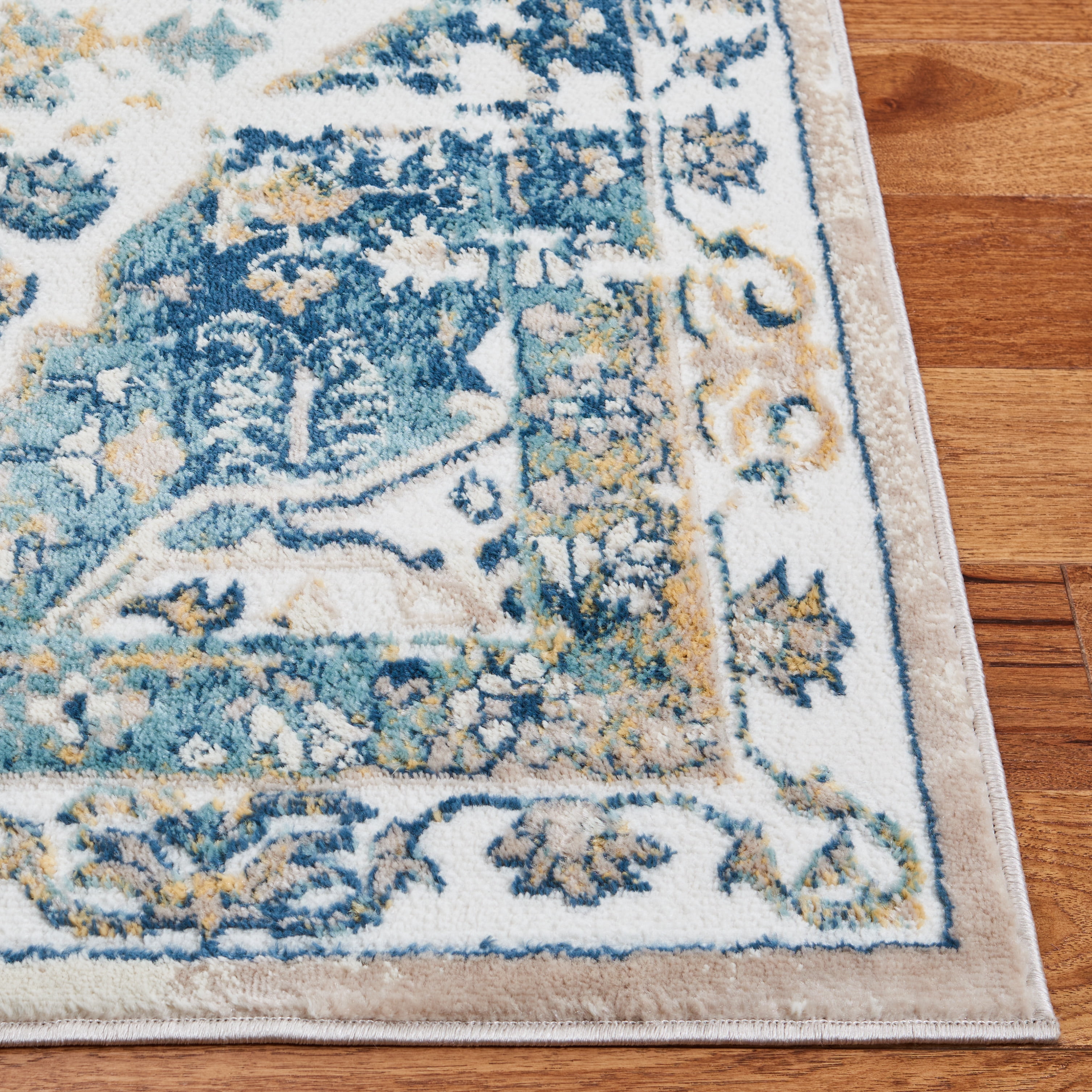 SAFAVIEH Skyler Ottoline Medallion Area Rug, Ivory/Navy, 9' x 12'