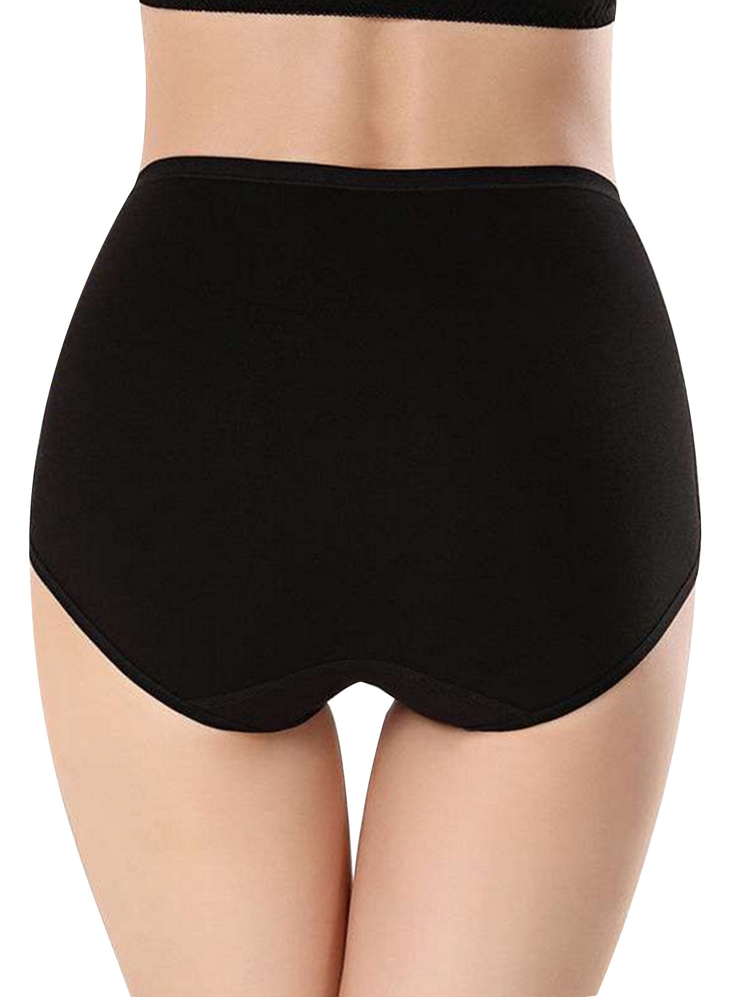 Aveki Women's High Waisted Cotton Underwear Ladies Soft Full Briefs Panties  Pack Of 4, Black+black+grey+grey, 3xl