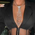 thumbnail image 2 of shiny rhinestone necklace lace with gothic diamond necklace crystal tennis chain wedding bridal bridesmaid jewelry for women and girls, metallic, rhin, 2 of 5