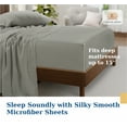 thumbnail image 6 of Casa Platino Full Size Bed Sheets Set - Washed Ultra-Soft Microfiber Full Bed Sheets - Extra Soft - 4 Piece Set - Bedding Sheets & Pillowcases, Full-Silver, 6 of 8