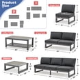 thumbnail image 3 of Suvivityse 5-Piece Aluminum Patio Furniture Sets for Stylish Relaxation, Outdoor Sectional Featuring Modern Design with Yarn-dyed fabric Cushion and Coffee Table for Balcony, Garden, Poolside, 3 of 8