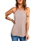 thumbnail image 1 of Blusa con cuello halter y nudo en la espalda, cuello elástico, blusa informal sin mangas de color puro para mujer, 1 of 6