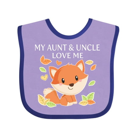 

Inktastic My Aunt and Uncle Love Me- Little Fox Gift Baby Boy or Baby Girl Bib