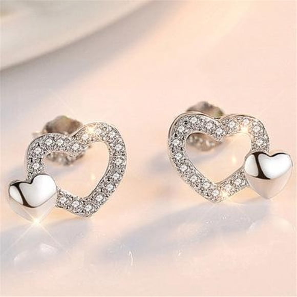 VOLALO 925 Sterling Silver Stud Earrings Birth Cubic Zircon Fashion Jewelry For Women